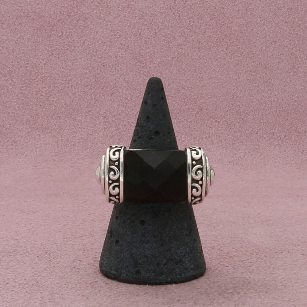 sterling silver chunky faceted purple cz ring size 6.5